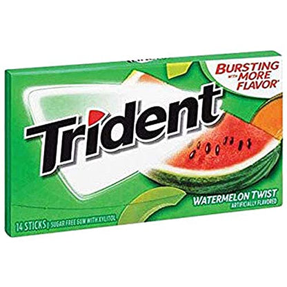 Trident Sugar Free Chewing Gum Watermelon Twist, 14 Sticks, 26 g