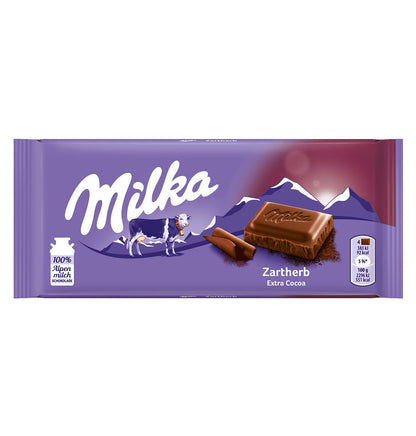 Milka Zartherb Fine Dark Chocolate Bar - 100g - "Fine Dark Bliss!"