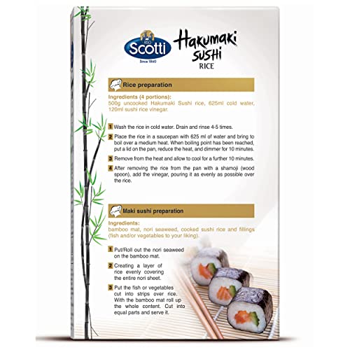 Riso Scotti Hakumaki Short Grain Sushi Rice, Product of Italy, Vacuum Packed, 35.2 oz â„® 2.2 lb â„® 1 kg - Authentic Sushi Rice!