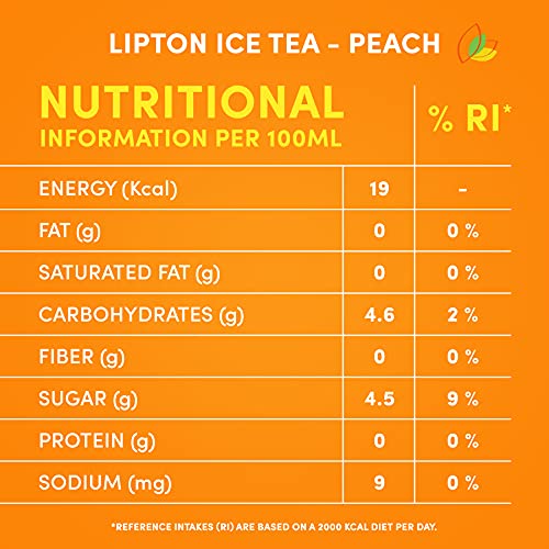 Lipton Peach Ice Tea, Non-Carbonated Refreshing Drink, Black, 10.82 Fl Oz / 320ml, 6 Pack - "Peach Tea Refresh!"