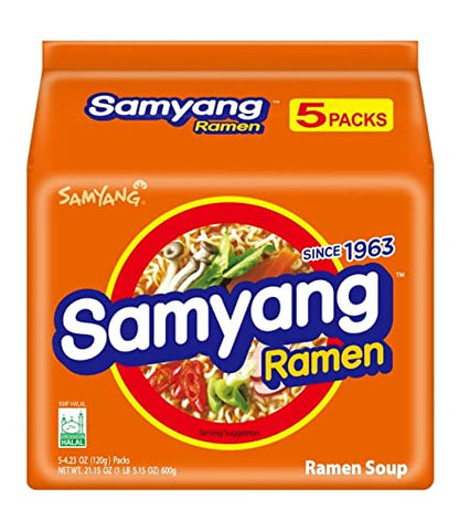 Samyang Ramen Original Noodle, 5 x 120g - Timeless Classic in Every Bite