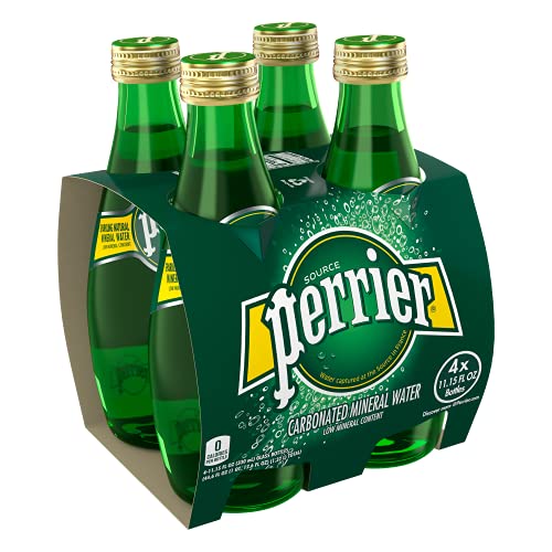 Perrier Carbonated Mineral Water â€¢ Water Captured at the Source in France, 11.16 fl oz â„® 330 ml, 4 Pack - "French mineral refreshment!"