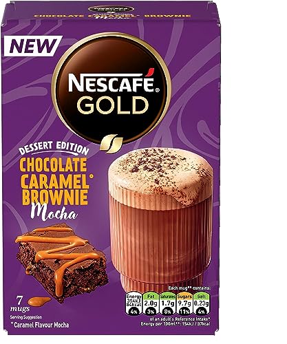 Nescafé Gold Coffee Chocolate Caramel Brownie Mocha 7 Sachets (149.8g) - "Chocolate Caramel Brownie Mocha - 7 Sachets of Decadence!"