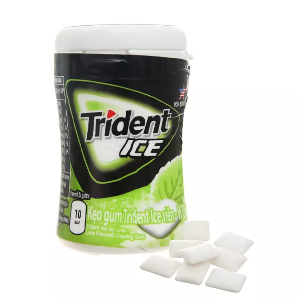 Trident Ice Lime Flavor Chewing Gum, 1.9 oz ℮ 56 g, 6 Pack