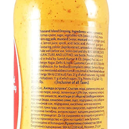 Remia Thousand Island Dressing with Onion and Paprika, 8.45 fl oz â„® 250 ml - Island Dressing Delight!