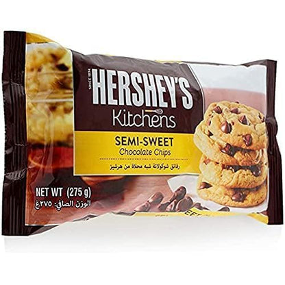 Hershey's Kitchens Semi-Sweet Chocolate Chips, 275 g, Dark Brown & White (210002) - Semi-sweet chocolate chips, 275g bag.