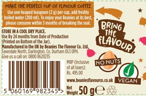 Beanies | Instant Flavoured Coffee | Caramel Popcorn | Low Calorie, Sugar Free | 50 g | Pack of 1 - Popcorn magic in a cup