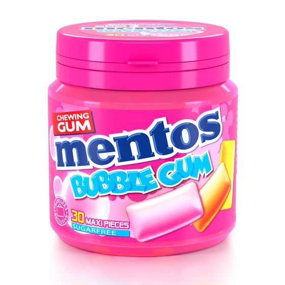 Mentos Bubble Gum Chewing Gum 30 Maxi Pieces Sugar Free Exclusive Travellers Pack 120g (Imported) - "Exclusive Traveller's Pack Gum!"