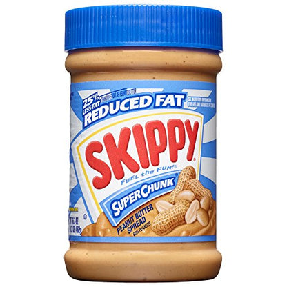 Skippy Peanut Butter, Reduced Fat Super Chunk, 16.3-Ounce Jars (Pack of 6)