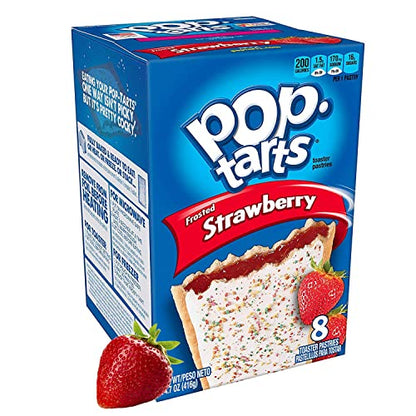 Pop Tarts Frosted Strawberry Pack of 4 Pouch, 4 x 416 g - "Four-pack of strawberry delight!"