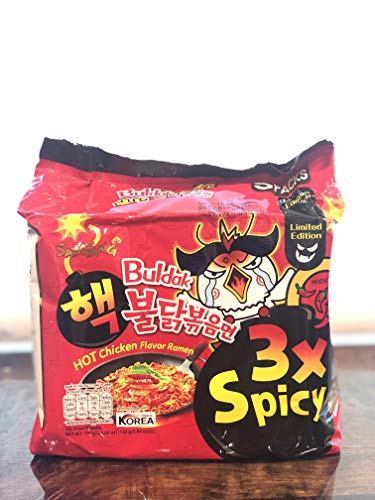 Samyang 3Xspicy Hot Chicken Ramen (140 gramsx5) Pouch, 700 grams