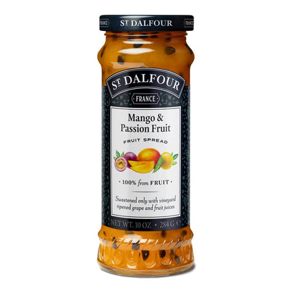 ST. DALFOUR Mango & Passion Fruit Fruit Spread 284 G | No Added Sugar | 100% From Fruit | No Added Preservatives, Colours, Flavors Or Sweeteners | No Corn Syrup | Traditional French Recipe