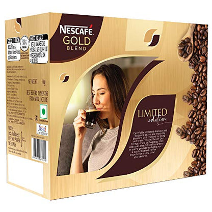 Nescafe Gold Blend Instant Coffee Powder - Glass Jar (Limited Edition Pack,Arabica and Robusta beans) Jar, 100gram With Free Glass Mug