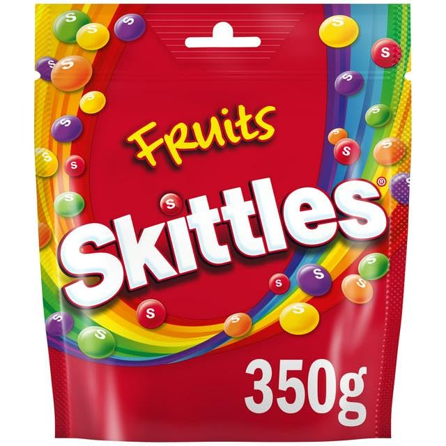 Skittles Vegan Chewy Sweets Fruit Flavoured Sharing Pouch Bag 350g