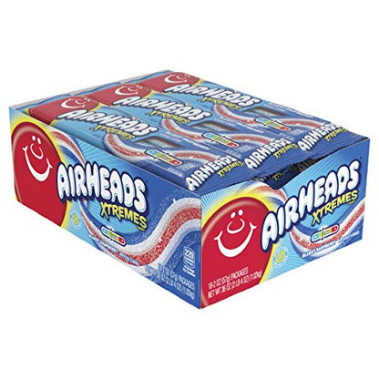 Airheads Xtremes Blue Raspberry Belt (Pack of 18) - Extreme Flavor!