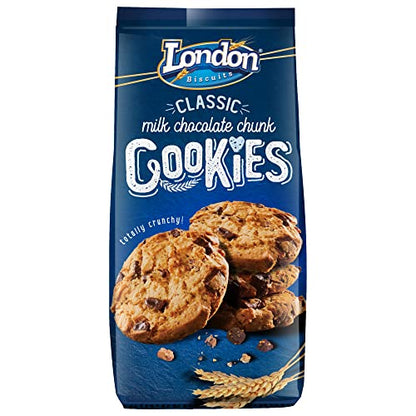 London Biscuits Classic Milk Chocolate Chunk Cookies, 5.6 oz / 160g - "Classic Chocolate Crunch!"