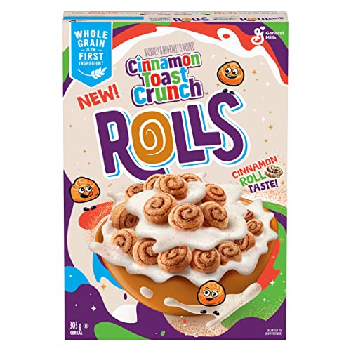 General Mills Cinnamon Toast Crunch Rolls Cereal, 303g - Savor the rich and cinnamon-spiced flavor of Cinnamon Toast Crunch Rolls