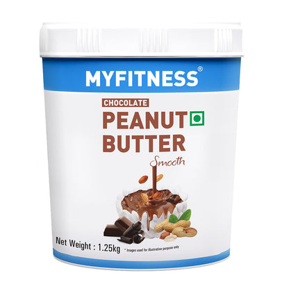 MYFITNESS Chocolate Peanut Butter Smooth 1250g | 22g Protein | Tasty & Healthy Nut Butter Spread |Vegan| Dark Chocolate | Cholesterol Free, Gluten Free| Smooth Peanut Butter | Zero Trans Fat