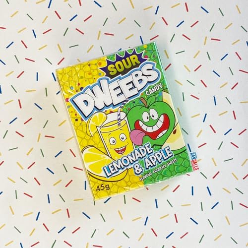 Dweebs Candy - Duo Flavors Pack - 45g Travel Friendly Pack - Sweet, Crunchy, Tangy, and Full of Untamed Flavour! (Lemonade & Apple) - Lemonade & apple zing!