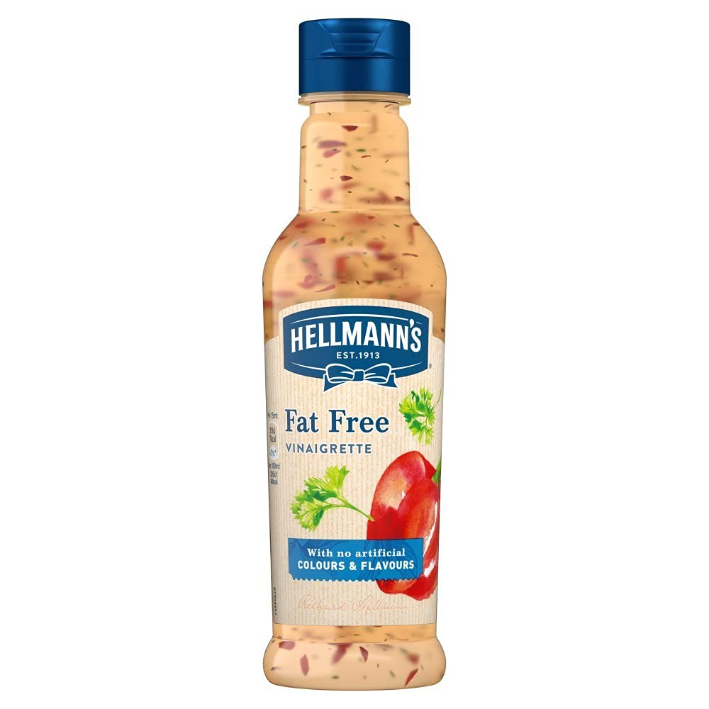 Hellmann's Fat Free Vinaigrette Original 7 Cals Dressing, 210 ml, White, Cream & Blue, Small - Light vinaigrette dressing with just 7 calories.