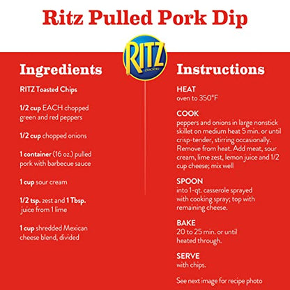 Ritz Toasted Chips Cheddar 40% Less Fat Oven Baked 229g - Cheddar Baked Goodness!