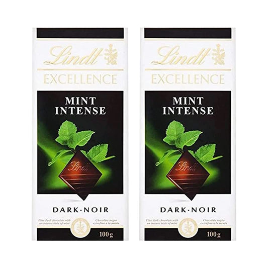 Lindt Excellence Mint Intense Dark Chocolate 100 g Pack Of 2