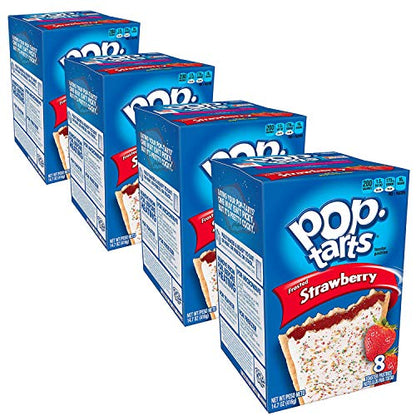 Pop Tarts Frosted Strawberry Pack of 4 Pouch, 4 x 416 g - "Four-pack of strawberry delight!"