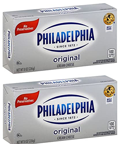 Kraft Philadelphia Cream Cheese Block 226 g Pack of 2 - "Cream Cheese Duo!"