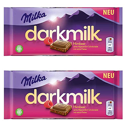 Milka Dark Milk Raspberry Chocolate, 2 x 85 g - "Raspberry Choco Bliss!"