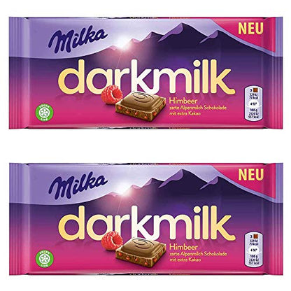 Milka Dark Milk Raspberry Chocolate, 2 x 85 g - "Raspberry Choco Bliss!"