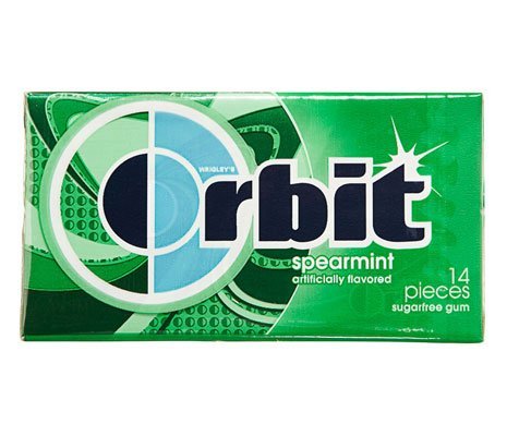 ORBIT Wrigleys Spearmint Sugar-free Chewing Gum (14 Sticks X Pack of 5) - "Spearmint sensation!"