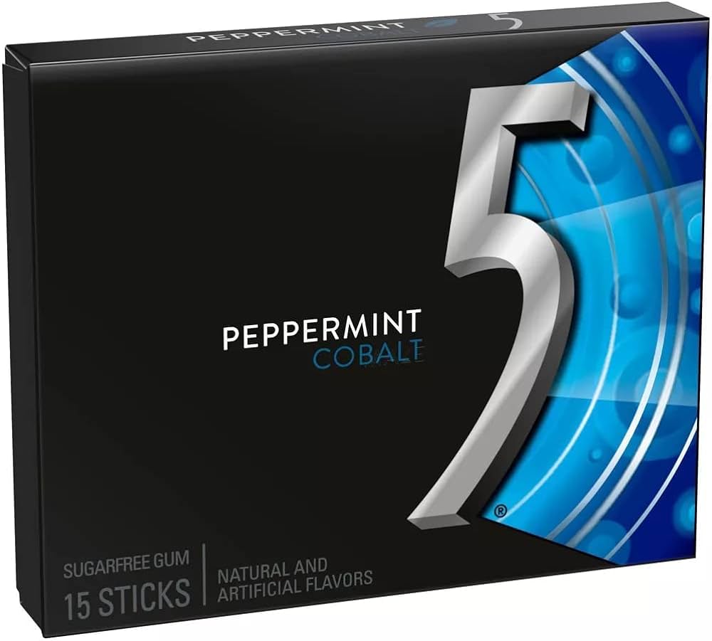 Wrigley's 5 Gum Variety Pack - Cobalt Peppermint, Watermelon, React, 15 Sticks Each, Pack of 3 (USA) - Discover Flavorful Variety