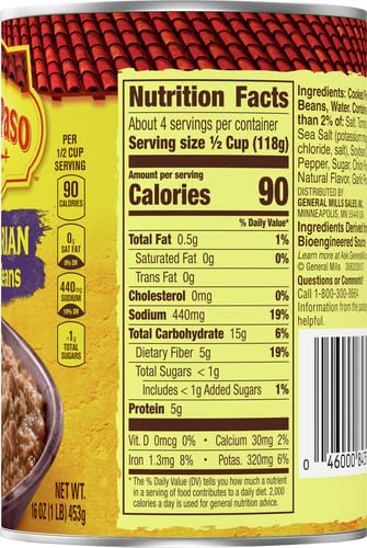 Old El Paso Vegetarian Refried Beans, 453 g - "Hearty vegetarian beans!"