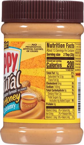 Skippy Peanut Butter Natural Honey, 425G