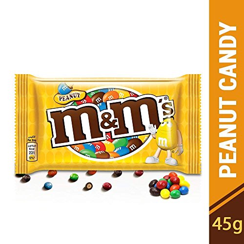 M&M's Peanut Coated with Milk Chocolate, 45g (Pack of 4) - "Peanut Choco Pack!"