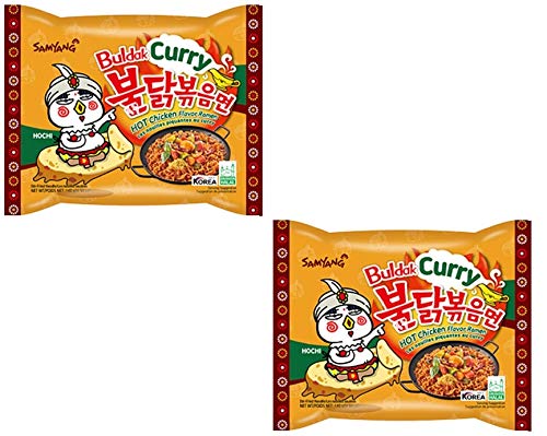 Samyang Buldak Curry Hot Chicken Flavour Ramen Instant Korean Noodles - 140gm*2Pack (Pack of 2) (Imported)