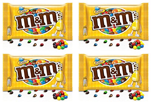 M&M's Peanut Coated with Milk Chocolate, 45g (Pack of 4) - "Peanut Choco Pack!"