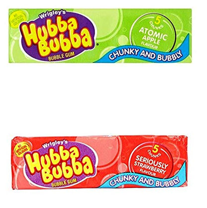 Hubba Bubba Combo of Atomic Apple & Seriously Strawberry (Pack Of 2), 35g Each - A duo of apple and strawberry bubble gum, 35g each.