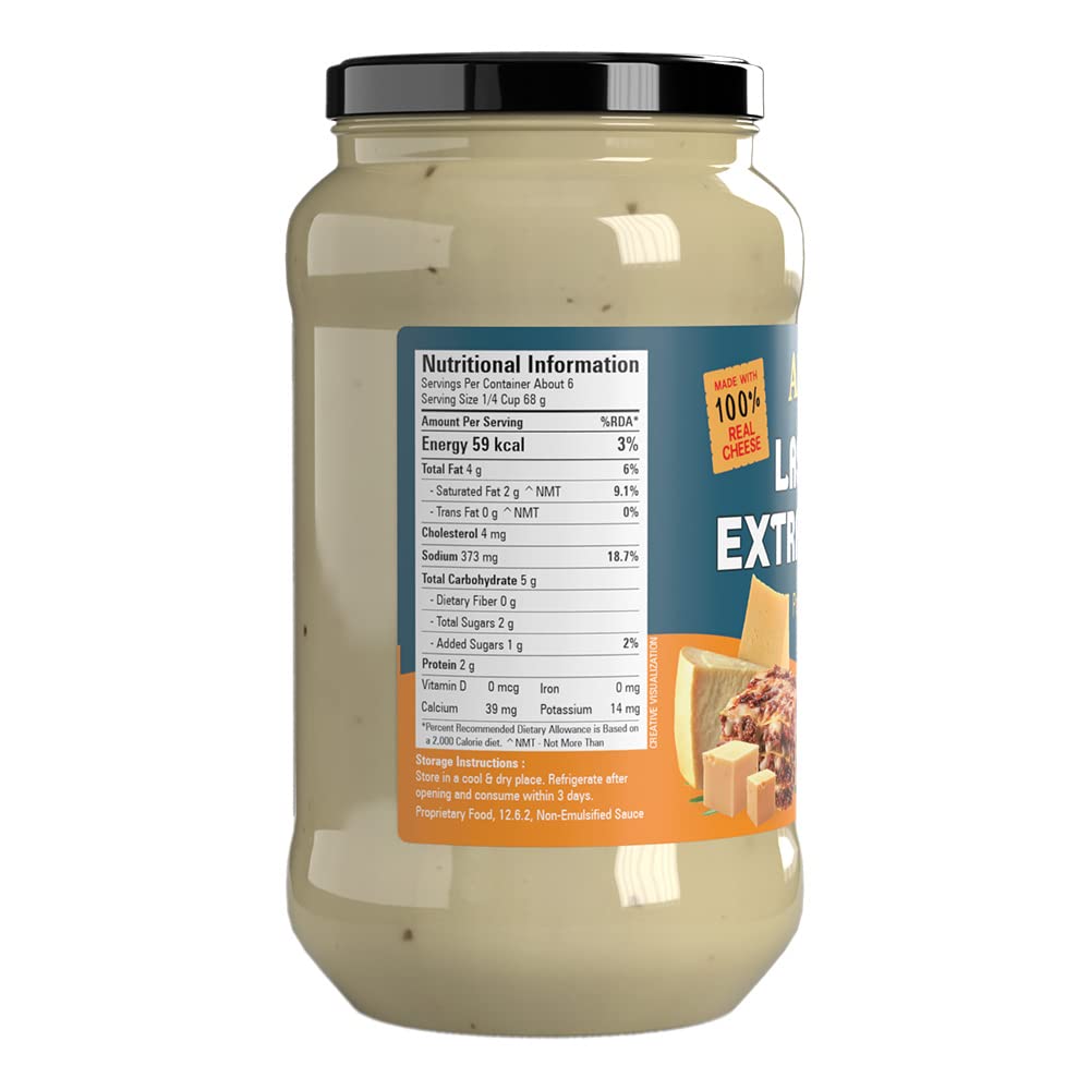 Abbie's Lasagna Extra Cheese White Pasta Sauce, 400g - Extra Cheesy, Extra Delicious!