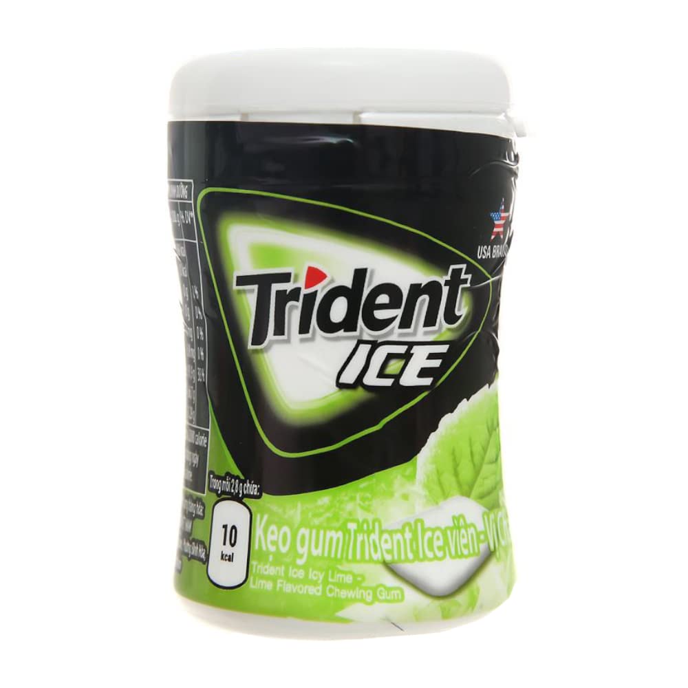 Trident Ice Lime Flavor Chewing Gum, 1.9 oz ℮ 56 g, 6 Pack