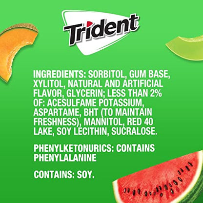 Trident Sugar Free Chewing Gum Watermelon Twist, 14 Sticks, 26 g