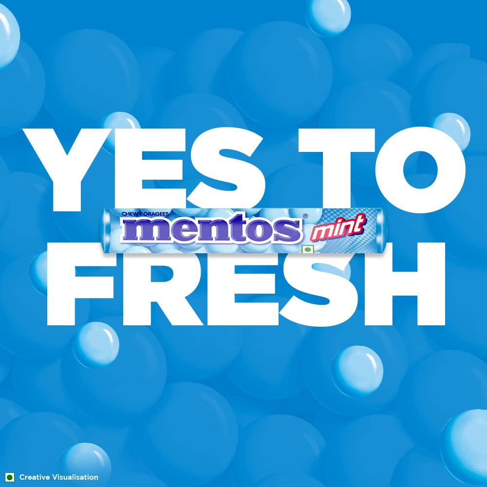 Mentos, Mint Flavour, Chewy Candy Stick Pack, 655.2 Grams- Pack Of 18 - "Mint Flavour Mentos Pack!"