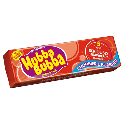 Hubba Bubba Chunky and Bubbly Bubble Gum Strawberry Flavour, 20 X 35 g - Strawberry-flavored bubble gum in twenty chunky packs, 35g each.