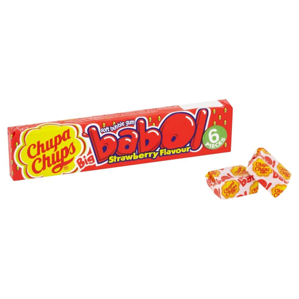 Chupa Chups Big Babol Strawberry Chewing Gum 27g - Strawberry bubble gum