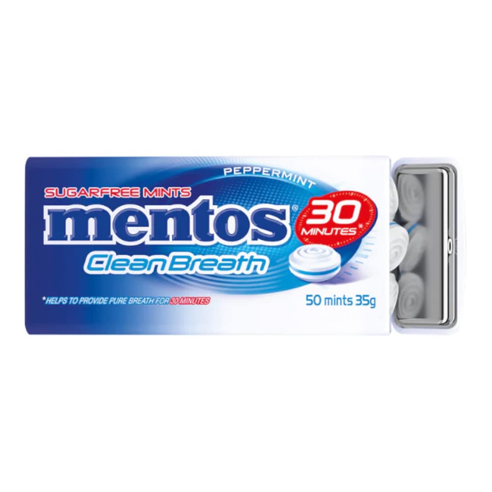 Mentos Menthol Clean Breath 30 Minutes Sugarfree Mints, 1.23 oz / 35 g - "Menthol Clean Breath Mints!"