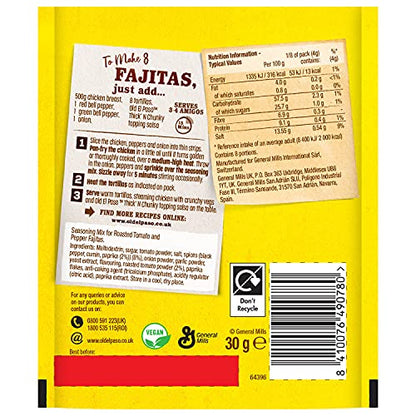 Old El Paso Seasoning Mix for Fajitas Roasted Tomato & Pepper Medium 30g - "Flavorful fajita seasoning!"