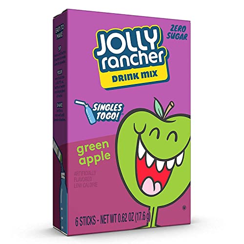 Jolly Rancher Singles To Go Green Apple Drink Mix Sugar Free, 17.6g - Refreshing and sugar-free Jolly Rancher Singles To Go Green Apple Drink Mix, 17.6g.