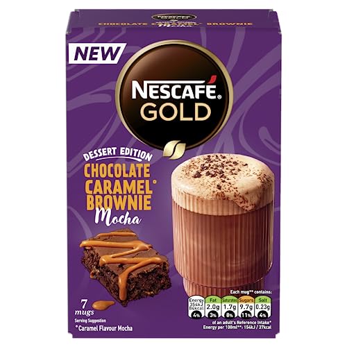 Nescafé Gold Coffee Chocolate Caramel Brownie Mocha 7 Sachets (149.8g) - "Chocolate Caramel Brownie Mocha - 7 Sachets of Decadence!"