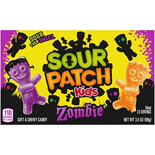 Sour Patch Kids Zombie Orange & Purple Soft & Chewy Zombie Candy, 3.5 oz, 99g