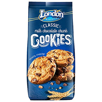 London Biscuits Classic Milk Chocolate Chunk Cookies, 5.6 oz / 160g - "Classic Chocolate Crunch!"